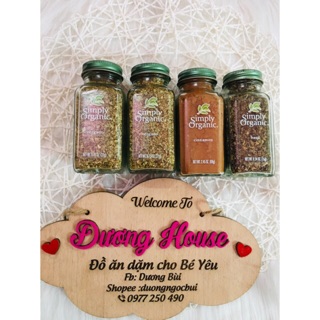 Bột quế hữu cơ Simply/ oregano/basil 69gr hũ thuỷ tinh cho bé ăn dặm