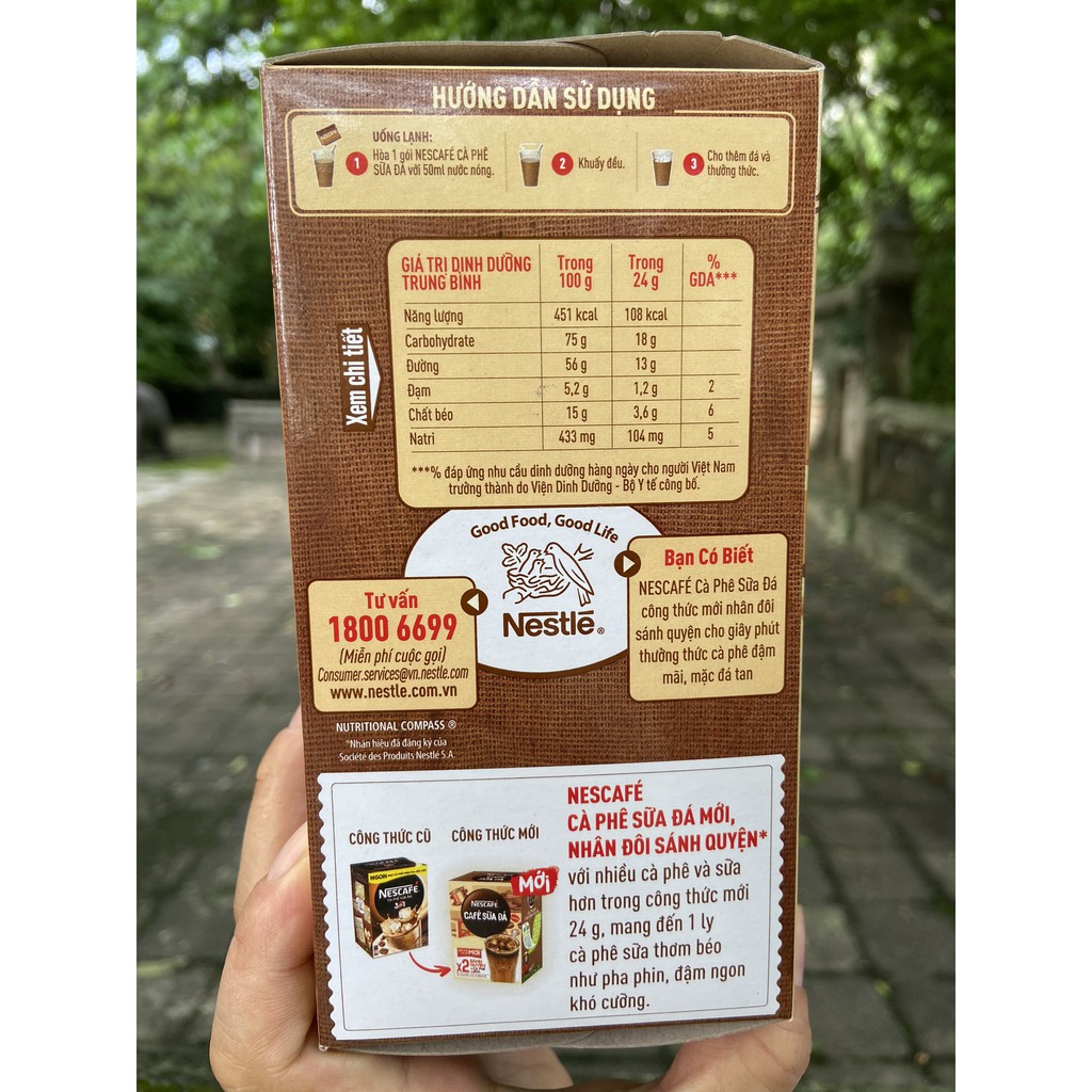 CÀ PHÊ SỮA ĐÁ NESCAFE 3 in 1 240g 10 goi x 24g