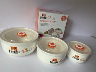 < GIA SẬP SÀN>  Bộ 3 bát sứ cao cấp Ferroli