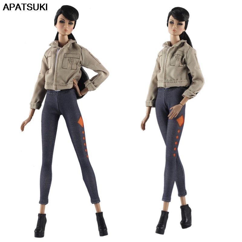 1 Bộ Áo Khoác + Quần Kaki Thời Trang Dành Cho Búp Bê Barbie 1 / 6