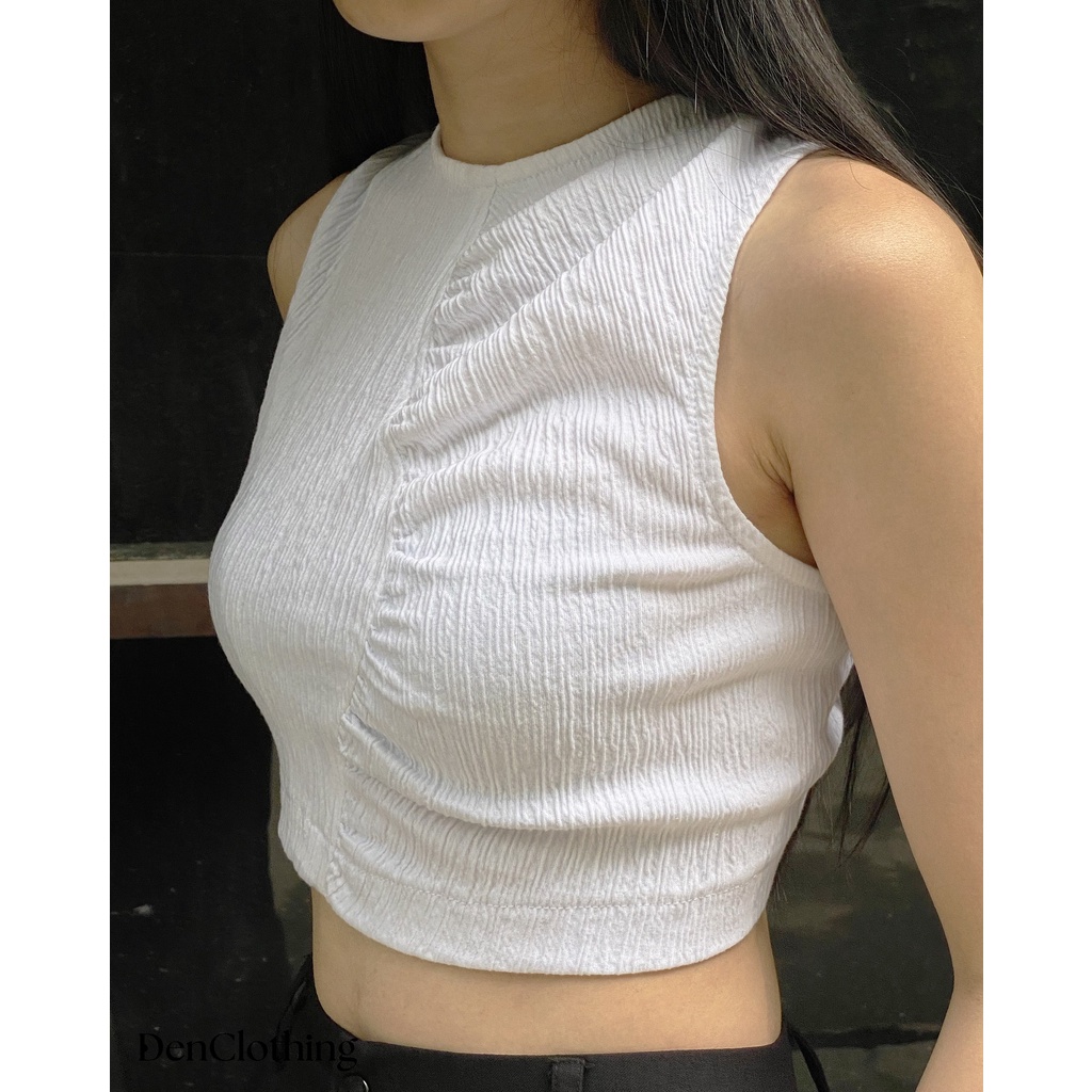 Áo croptop hở lưng Đen Clothing AC01