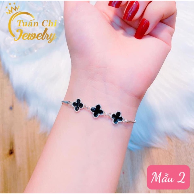 Lắc Tay Nữ ⚡BẠC ĐẸP⚡ Vòng Tay Bạc Nữ Họa Tiết Cỏ Bốn Lá Nổi Bật, Xinh Xắn, Dây Chuyền Nữ Đẹp