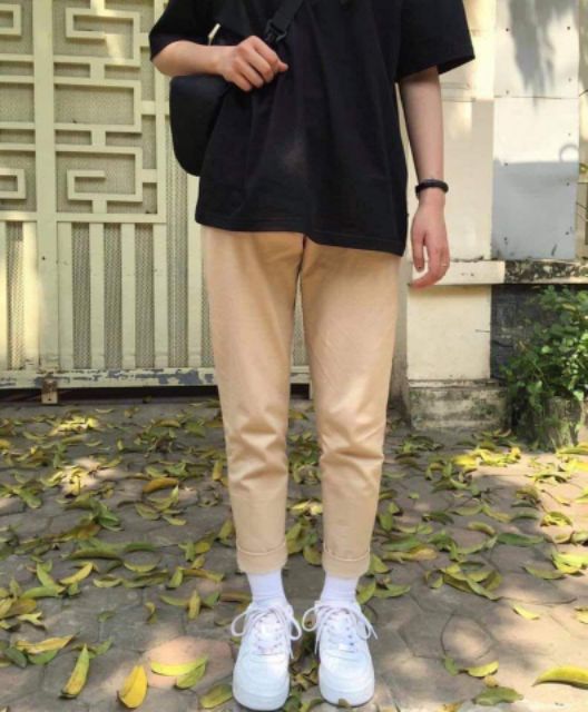 Quần Kaki basic lưng thun (Đen,Kem) | BigBuy360 - bigbuy360.vn