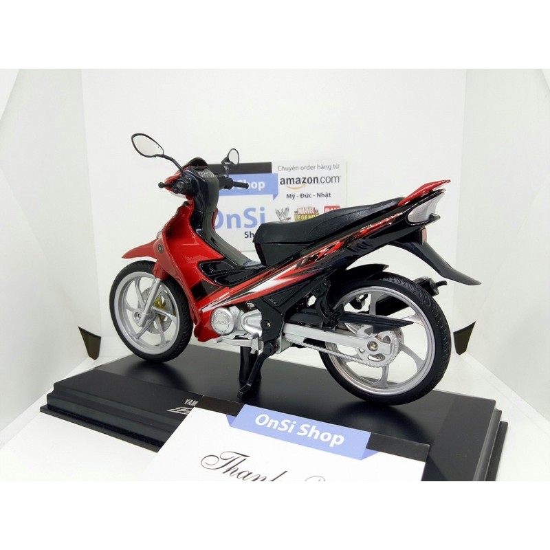 YAMAHA YAZ 125cc (Y125ZR) MÔ HÌNH XE MOTOR ( ĐỎ  - ĐEN - bánh bạc ) tỉ lệ 1/12