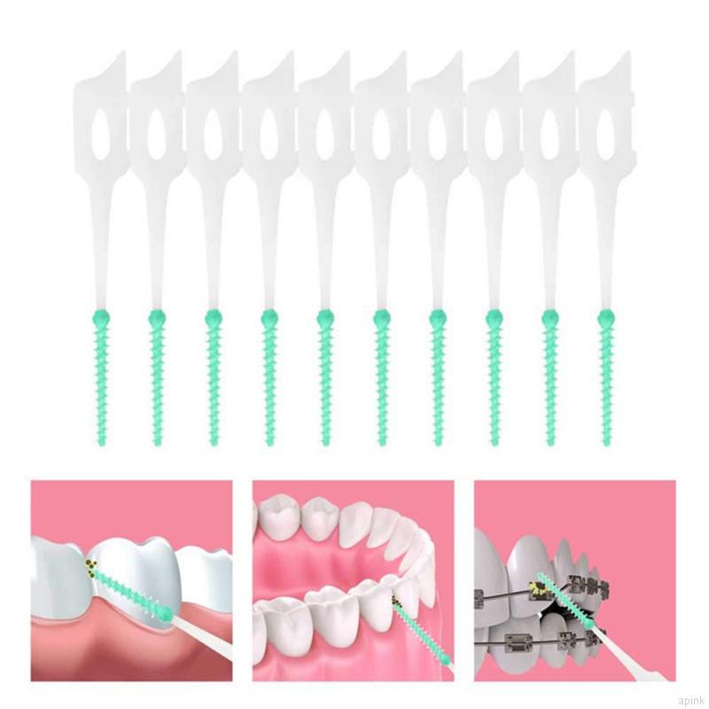 Hộp 20 Tăm Xỉa Răng Bằng Silicon Mềm Linh Hoạt Làm Sạch Sâu