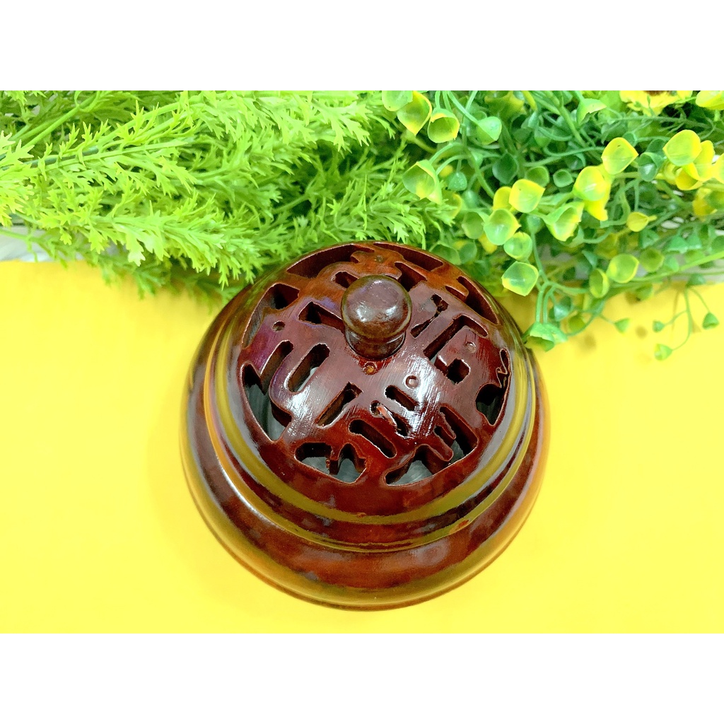 Xông Trầm Gỗ Hương (Cao 12cm , ngang 12cm)