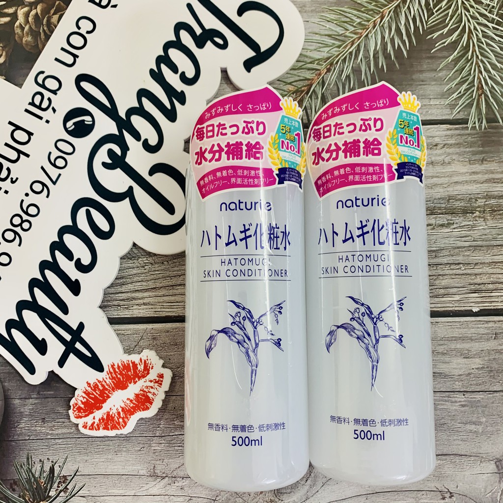 Nước Hoa Hồng ý Dĩ Dưỡng Ẩm Sâu Chống Lão Hóa Mờ Thâm Naturie Hatomugi Nhật 500ml