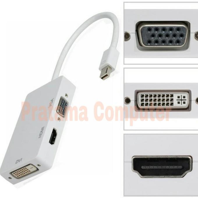 Bộ Chuyển Đổi Minidis Display PORT 3 Trong 1 VGA DVI HDMI Cho MACBOOK PRO Và AIR