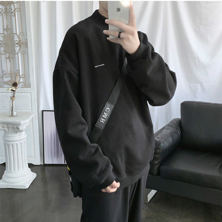 Áo Sweater Cổ Cao Dáng Rộng Thời Trang Thu Đông Dành Cho Nam Giới