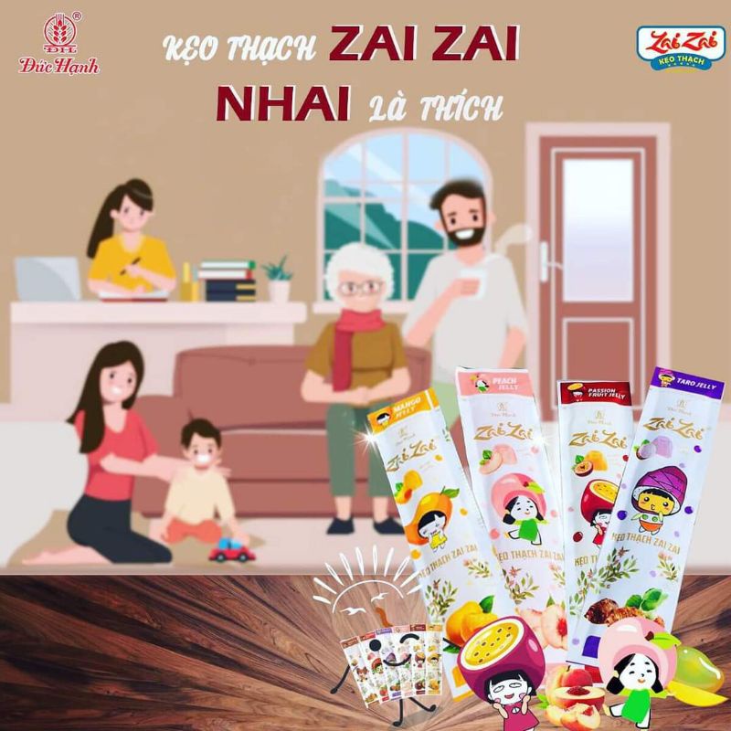 1kg Thạch zai zai tùy chọn 320g thanh dài/ thanh ngắn hahanshop1519