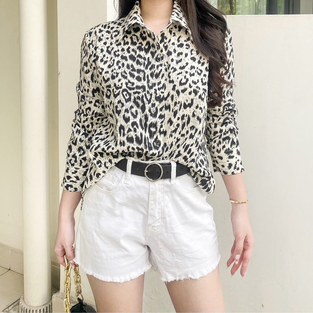 ❌FREESHIP- ÁO SƠ MI FROM RỘNG HỌA TIẾT DA BEO | BigBuy360 - bigbuy360.vn