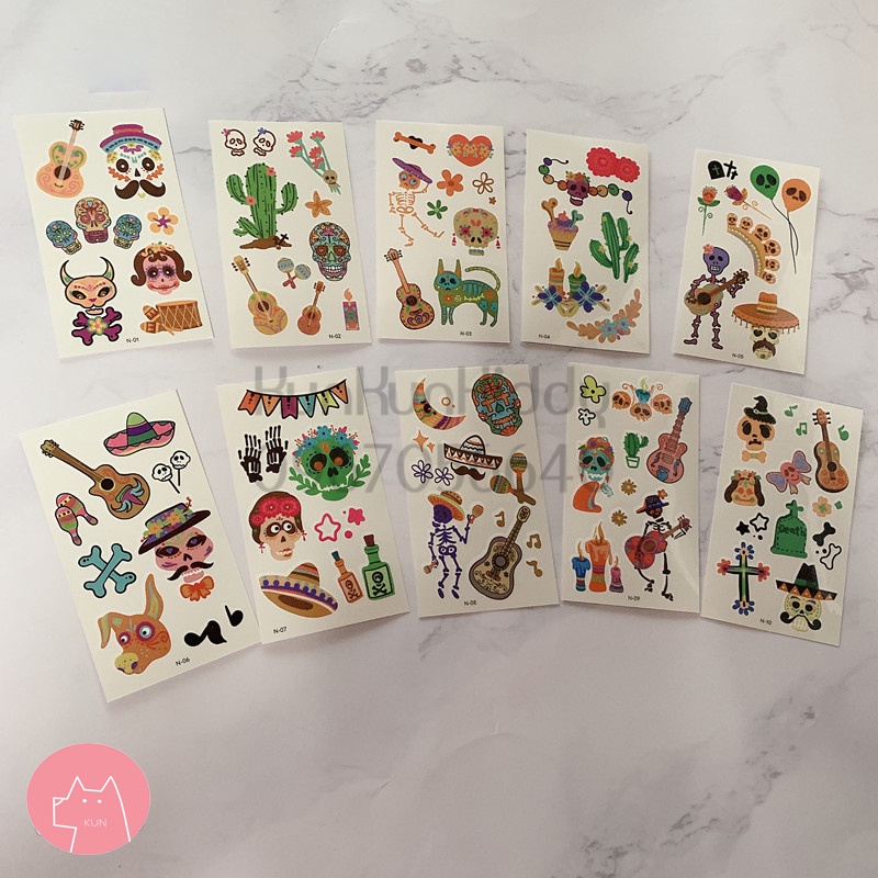 Hình xăm tatoo sticker COCO dán chống thấm nước cho bé sáng tạo vui chơi an toàn