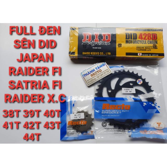 NHÔNG SÊN DĨA RAIDER FI/SATRIA FI/RAIDER XĂNG CƠ SÊN ĐEN JAPAN CHÍNH HÃNG