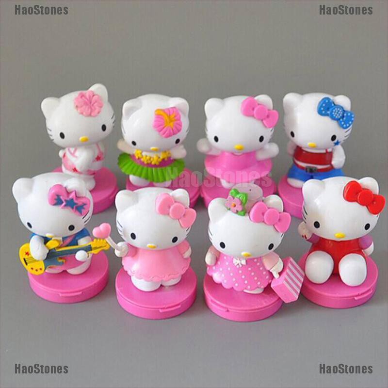 Set 8 Mô Hình Đồ Chơi Nhân Vật Hoạt Hình Hello Kitty