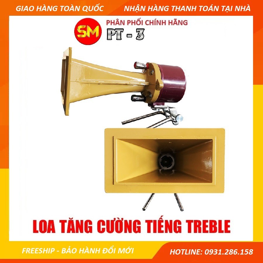 [Tặng 2 tụ và 5m dây loa] Loa tăng cường tiếng Treble PT-3 họng lớn đúc gang - Màu Vàng / Đen - Hàng cao cấp