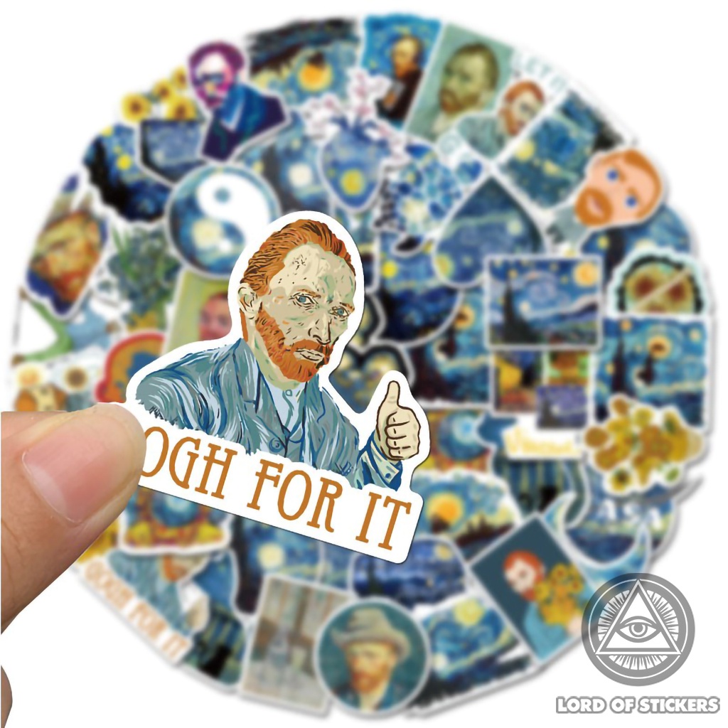 Set 40 Hình Dán Tranh Nghệ Thuật Van Gogh Sticker Chống Thấm Nước Trang Trí Mũ Bảo Hiểm, Laptop, Vali, Xe, Sổ, Ván Trượt