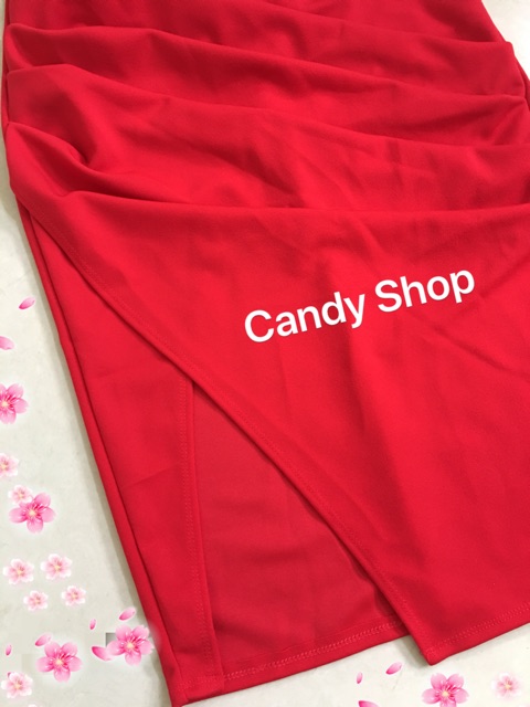 Đầm body 2 dây cổ đỗ váy đắp xẻ cao + Ảnh thật | BigBuy360 - bigbuy360.vn