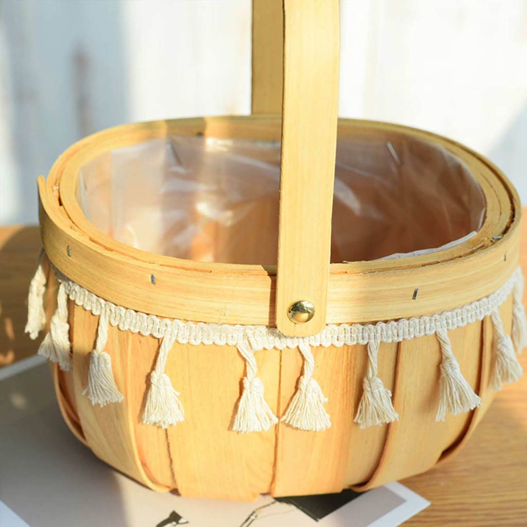 Giỏ Đan Mây Có Tay Cầm Đựng Hoa Trang Trí Nhà Cửa / Tiệc Cưới Phong Cách Mộc Mạc Mới