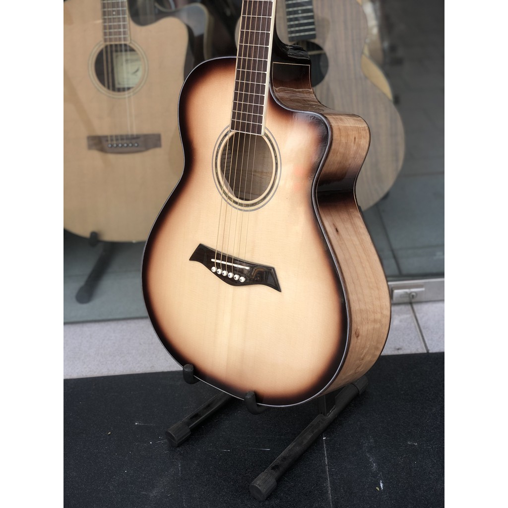 Guitar acoustic gỗ còng cườm cao cấp (tặng full phụ kiện)