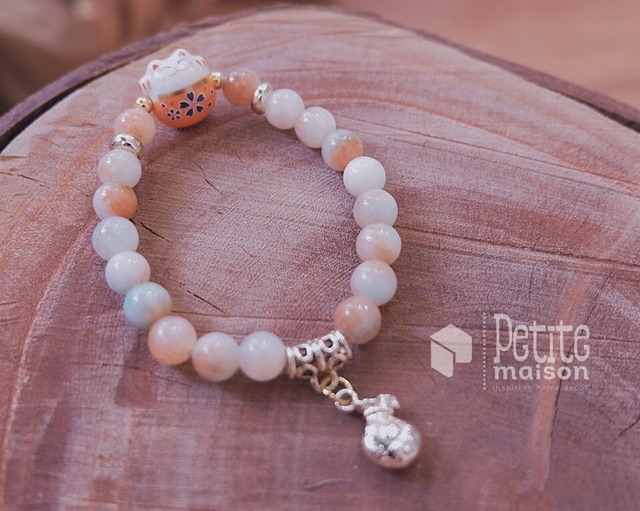 Vòng Tay Mèo Gốm Thần Tài Mic Charm May Mắn