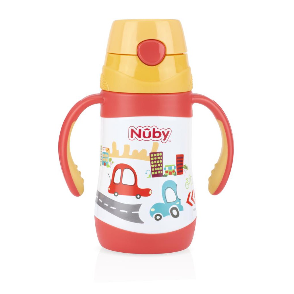 Bình uống nước ống hút bằng Inox giữ nhiệt 2 chiều nóng lạnh, dung tích 280ml