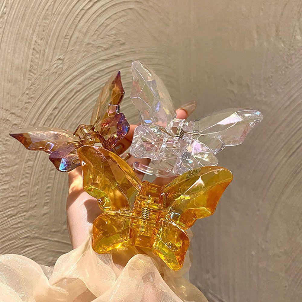PATH Kẹp Tóc Càng Cua Bằng Acrylic Trong Suốt Hình Bướm Thời Trang Mùa Hè