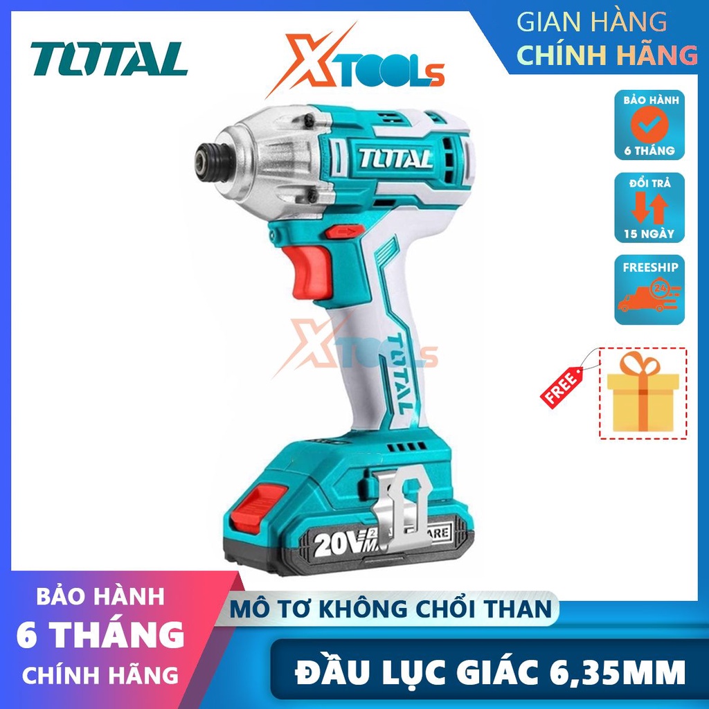 Máy bắn vít dùng pin 20v không chổi than Total TIRLI2017 tốc độ 2100v/p, máy siết vít lực siết 3300bpm-CHÍNH HÃNG-XTOOLS