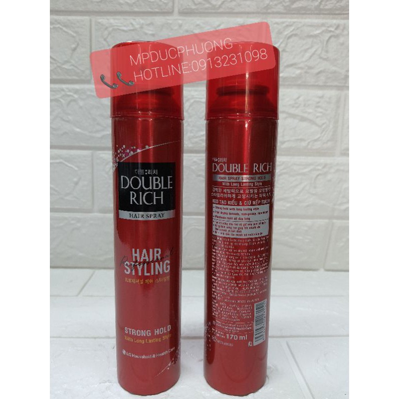 GÔM TẠO KIỂU DOUBLE RICH HAIR MOUSSE 170ml