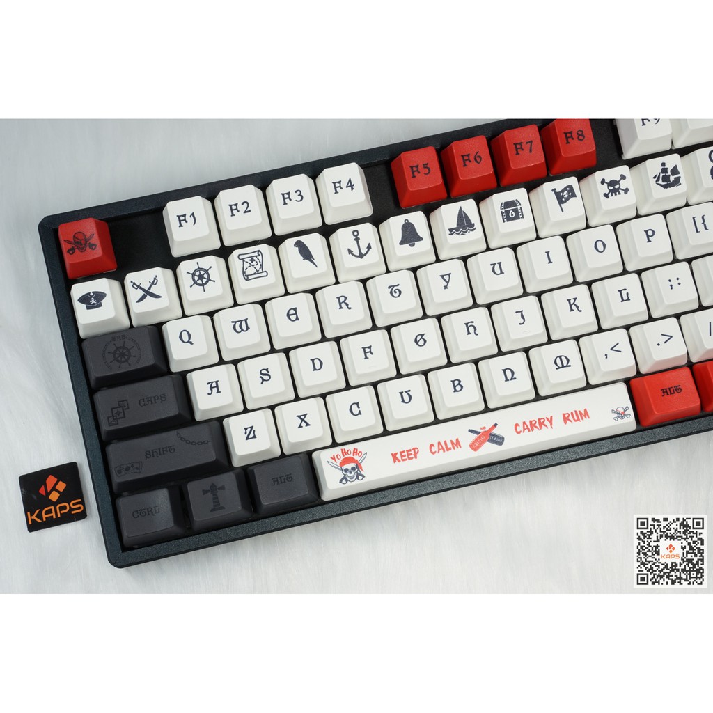 Keycap CƯỚP BIỂN PIRATE - profile OEM - keycap PBT - Dyesub - 131 nút cho bàn phím cơ (Filco, Leopold, IKBC, Edra)