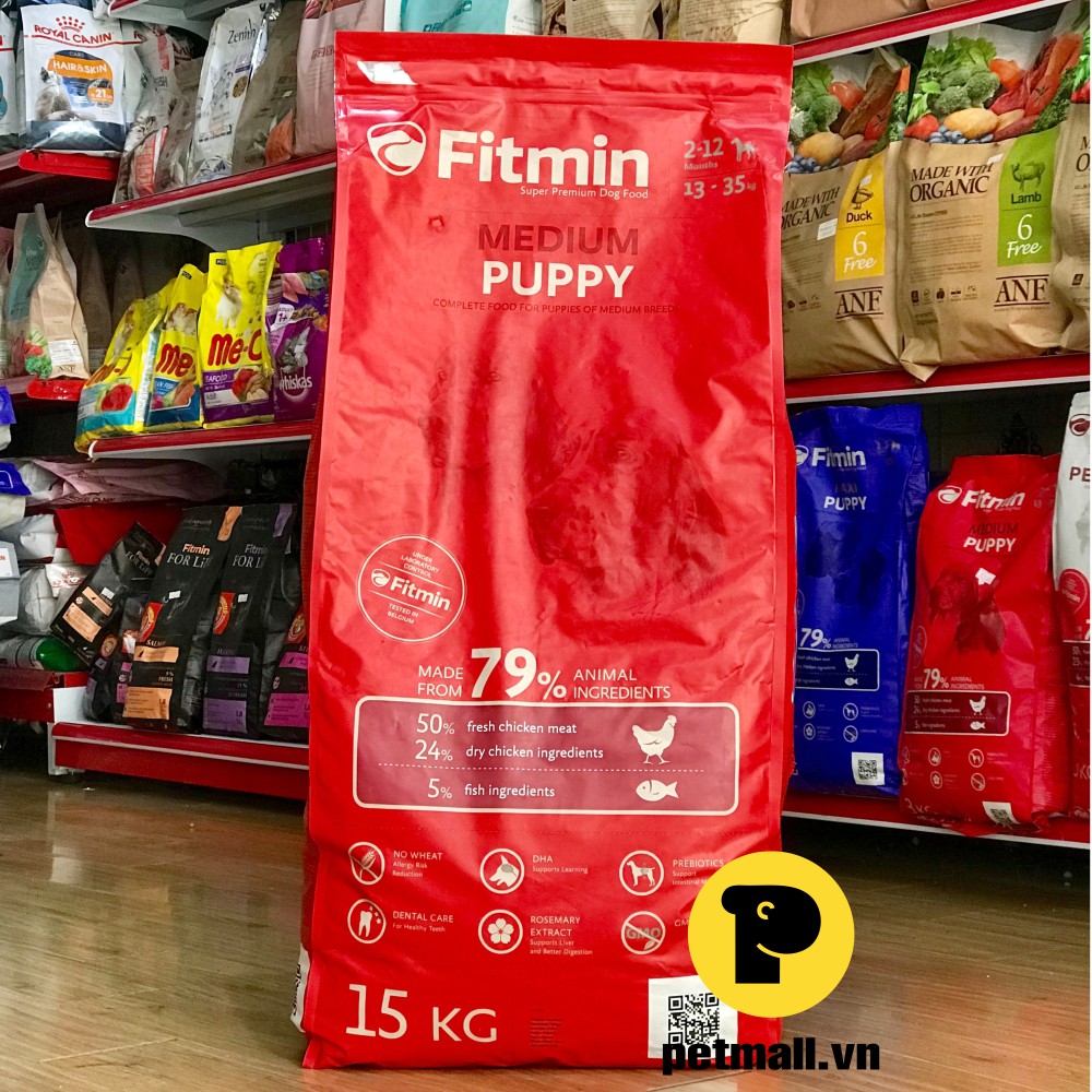  Thức ăn chó FITMIN Medium Puppy 15kg - chó con giống vừa