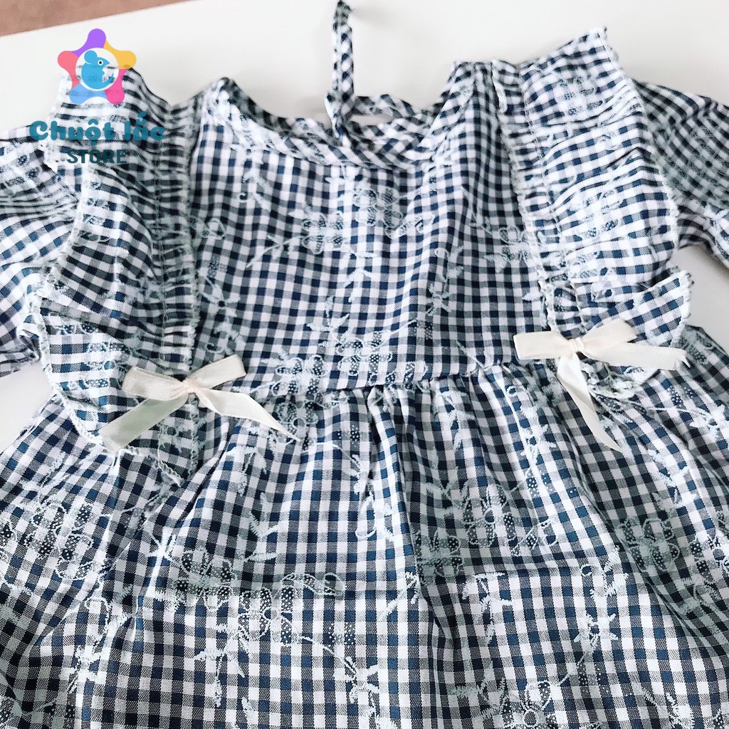 Bộ Quần Áo Bé Gái Dài Tay Chuột Lắc Store Kiểu Nhún Bèo Kate Mềm 6kg Đến 15kg