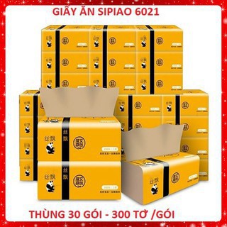 Free Ship - Giấy ăn gấu trúc chính hiệu Sipiao 6021 thùng 30 gói - 1 gói 300 tờ loại 1