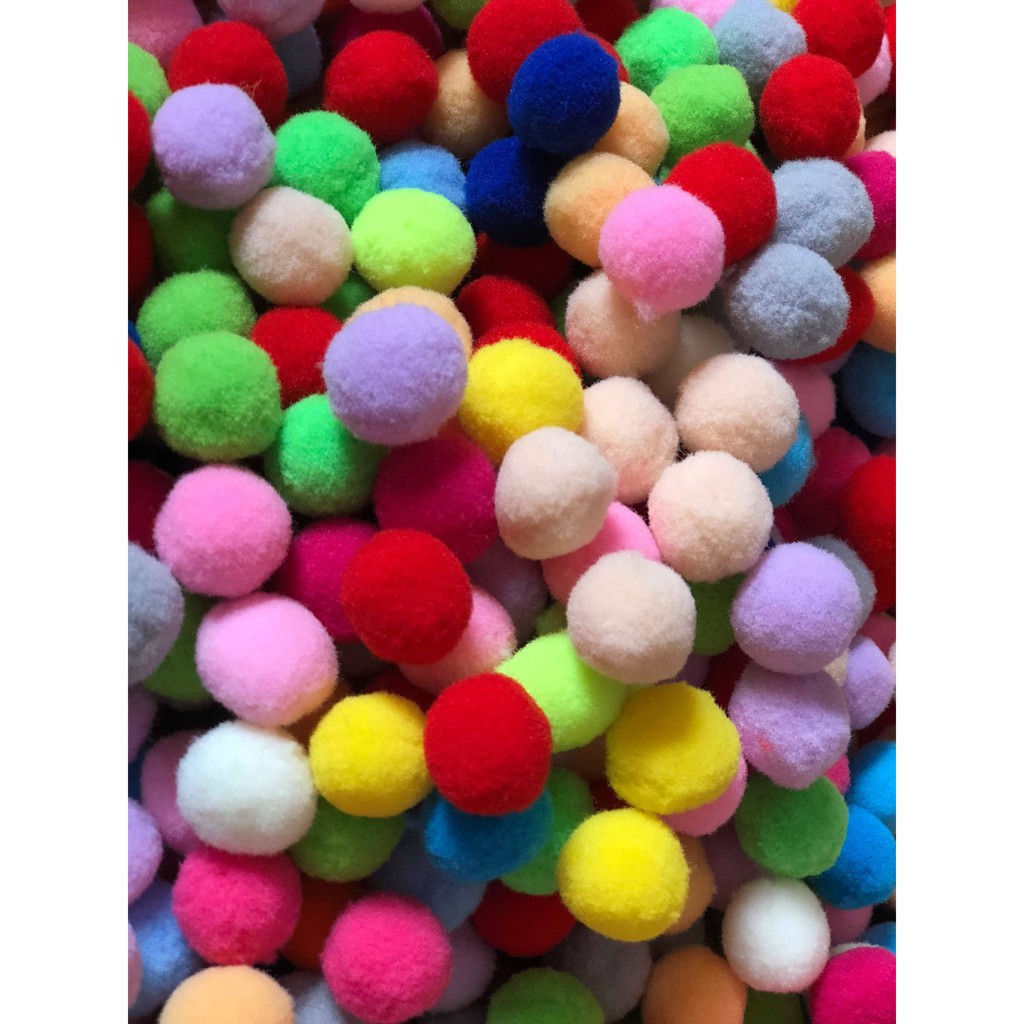 Pompom 100 hạt ki tuyến Tặng 1 Kẹp Gắp Nhựa