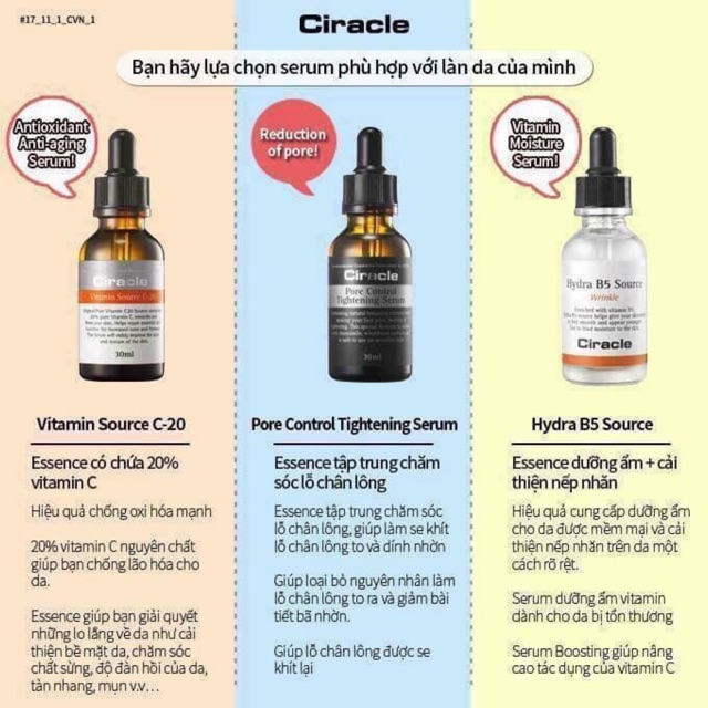 (Đủ bill) Tinh Chất Phục Hồi Da Ciracle Hydra B5 Source Wrinkle Serum | WebRaoVat - webraovat.net.vn