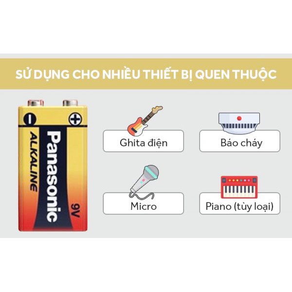 Pin vuông 9V Alkaline Energizer, Duracell, GP, Panasonic Hàng Chính Hãng