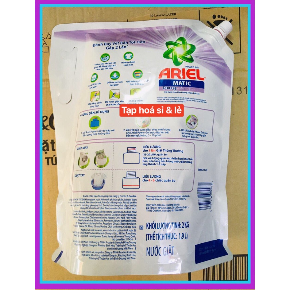 Nước giặt ariel matic downy oải hương tím 1.8kg