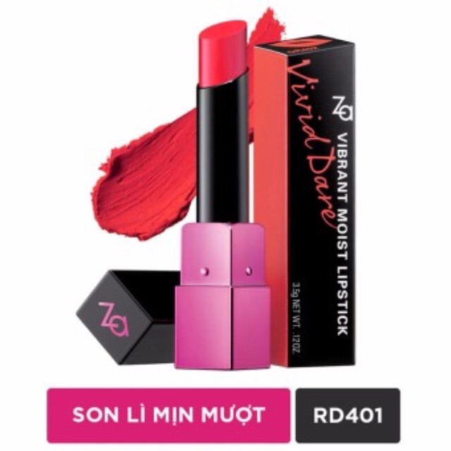 Son Màu Lâu Phai Vivid Dare Rd401 Za Vibrant Moist Lipstick Rd401 3.5g