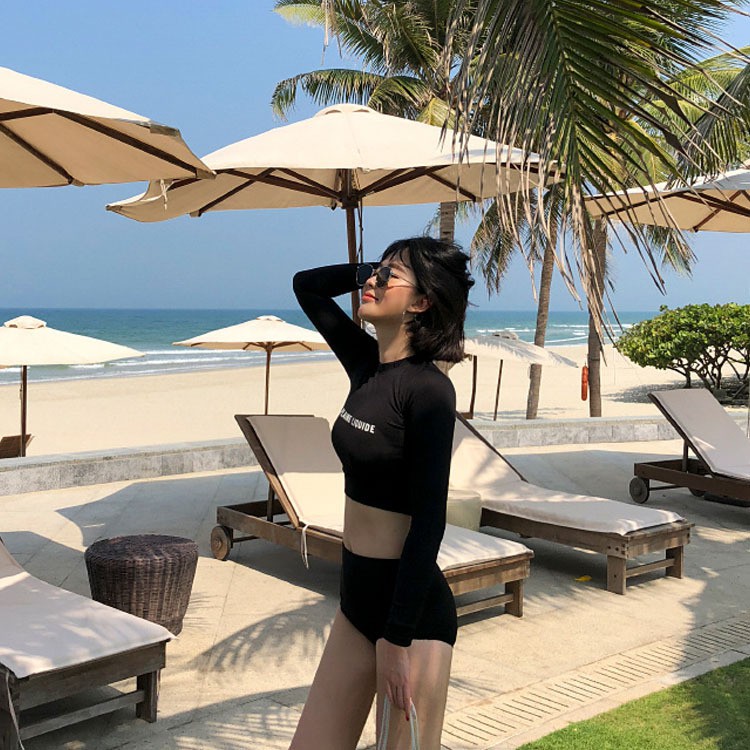 Bộ bikini đi biển cao cấp dài tay Plaine Liquide
