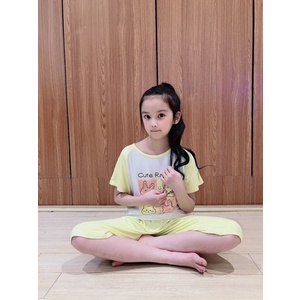 Đồ bộ bé gái Set quần áo cho bé gái mặc nhà thời trang trẻ em size đại 55kg CUTE RABIT