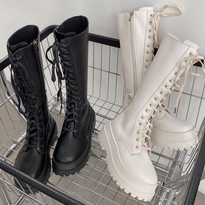 Giày Bốt Nữ Cổ Cao Cá Tính