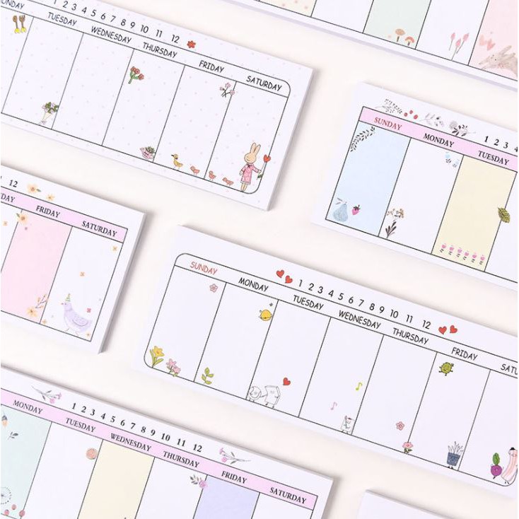 Weekly Planner notepad cho sổ kế hoạch tuần