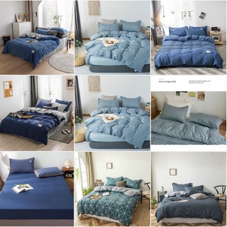 BST Chăn Ga Gối Cho Người Thích Màu Xanh Dương Cotton Poly (mua kèm Vỏ gối ôm ngẫu nhiên)