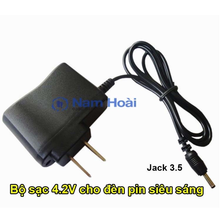 Bộ sạc 4.2V cho đèn pin siêu sáng cầm tay, đèn pin đội đầu dùng pin 18650 3.7V