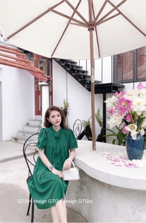 Váy suông đũi lụa dập ly
