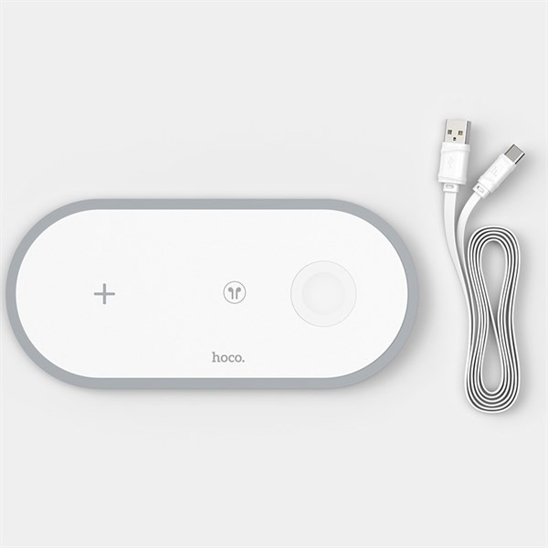 Đế Sạc Hoco CW24 Nhanh Không Dây 10W 3 IN 1 - dock sạc không dây Qi cho iphone x 11 pro , samsung andoird airpods apple