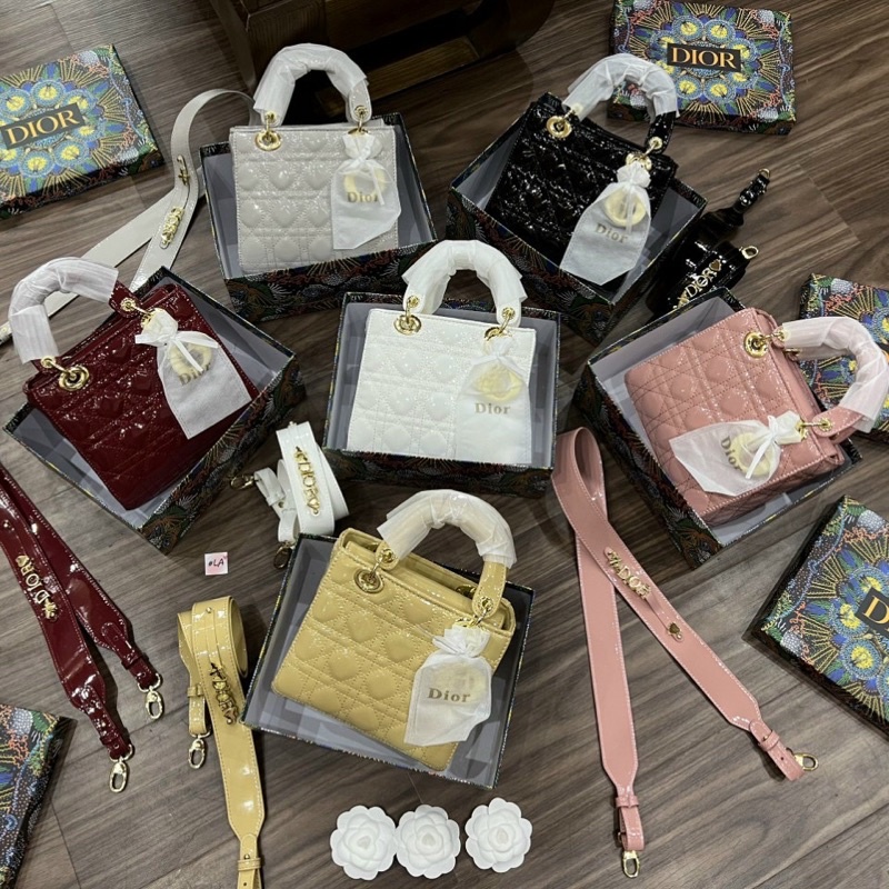 Túi nữ xách tay đeo chéo sang trọng C Lady bóng 5 màu  FULLBOX