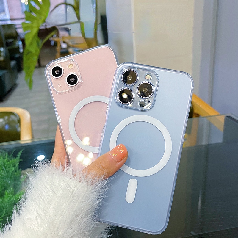 Ốp Lưng iP 14 Pro Max Plus Điện Thoại Hỗ Trợ Sạc Không Dây Trong Suốt Chống Sốc 4 Góc - Minh An Saigon