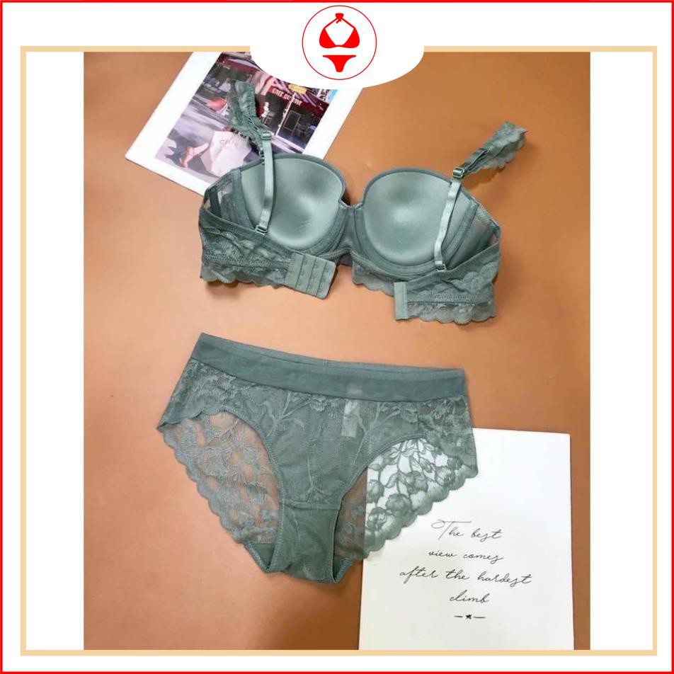 BÔ ĐỒ LÓT SECRET 💥 FEESHIP + MÃ GIẢM GIÁ💥 set nội y cup ngang ren bèo có gọng mút nhẹ thoáng mát ,phom ngực siêu đẹp. | BigBuy360 - bigbuy360.vn