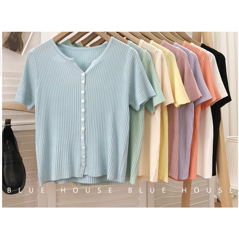 Áo Cardigan Nữ Cổ Chữ v Ngắn Tay Màu Xanh Lá Phong Cách Mới