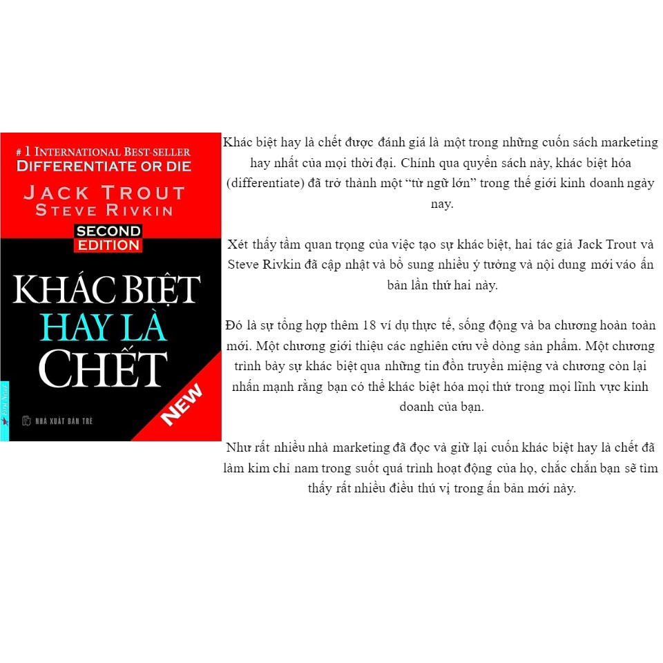 Sách - Khác Biệt Hay Là Chết (Tái Bản 2019) - 8935086848357 | BigBuy360 - bigbuy360.vn